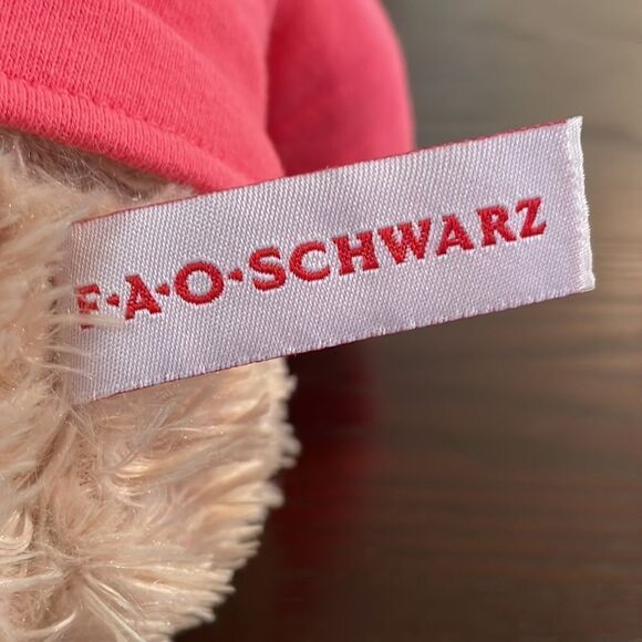 FAO Schwartz Bear Plush Brown Teddy Stuffed Animal Lovey Toy Pink Shirt Toy 16” - Picture 4 of 8